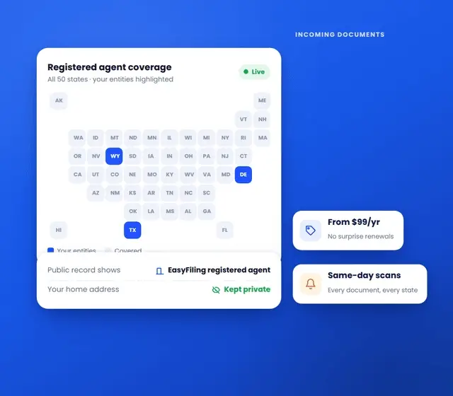 EasyFiling registered agent service
