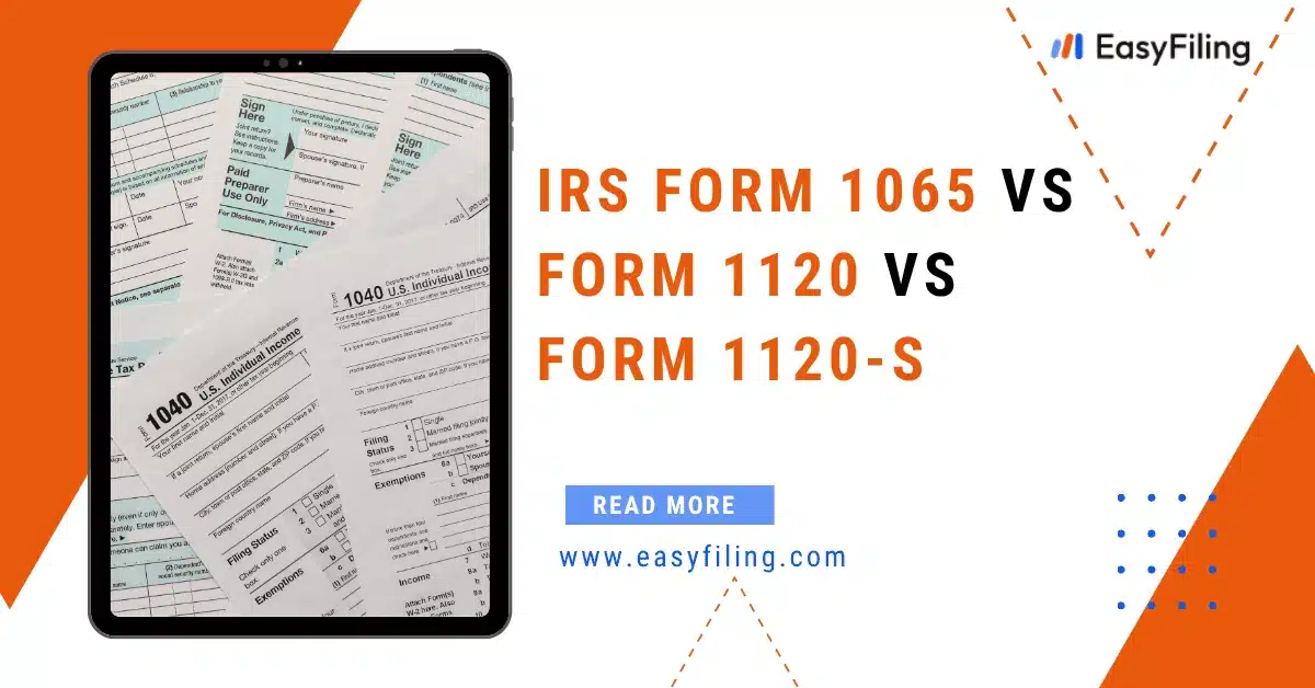 form 1065 vs 1120 vs 1120-s