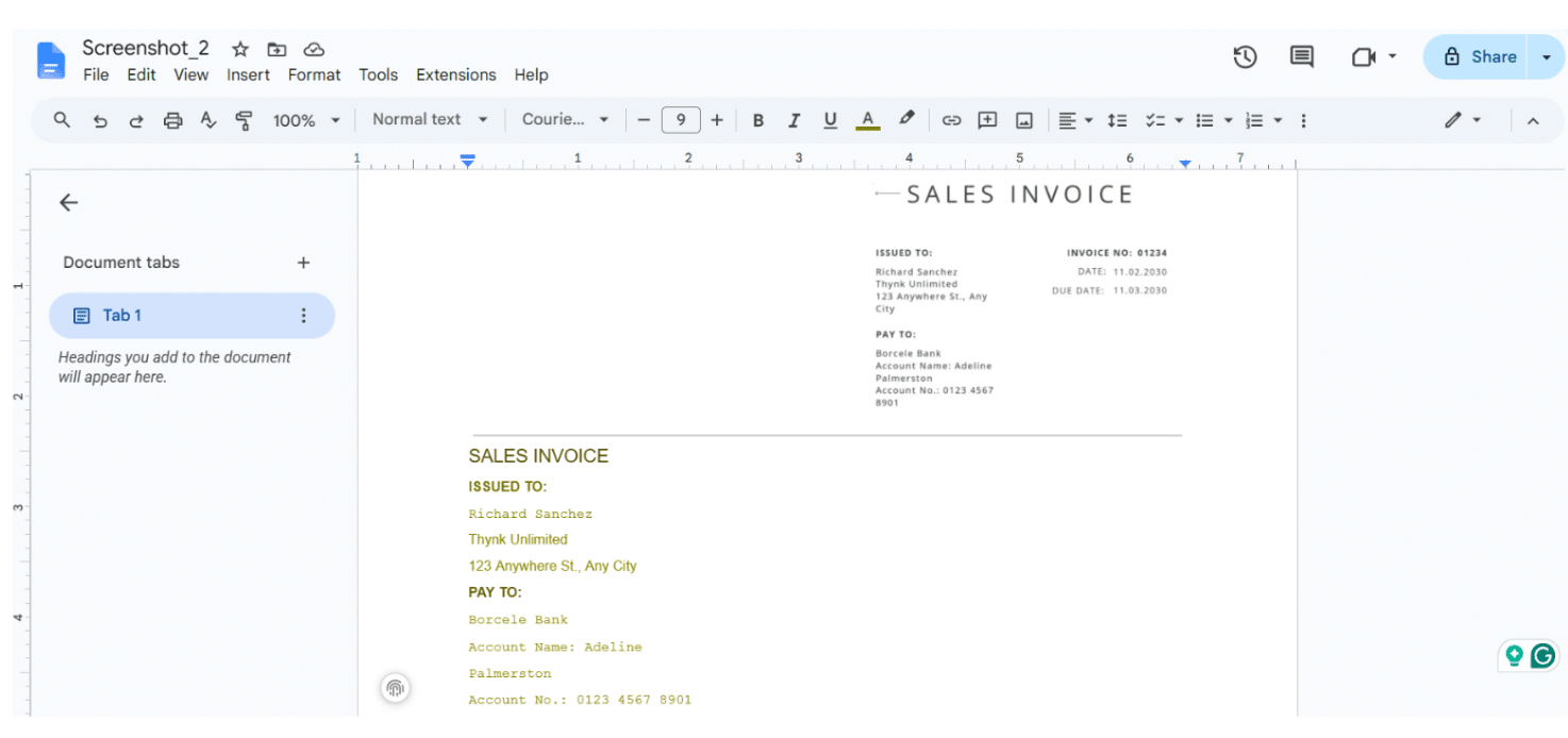 invoice