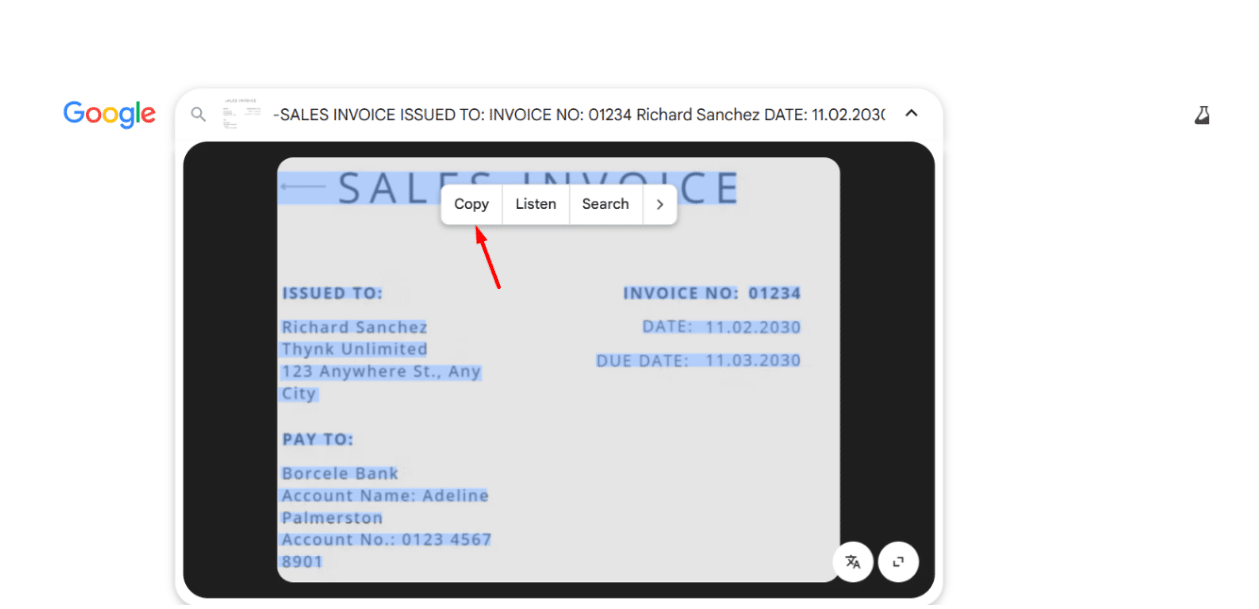 sales invoice
