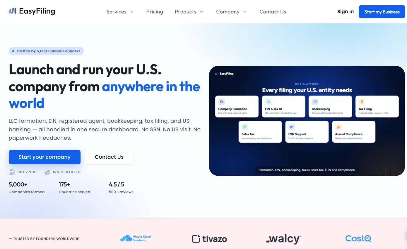 easyfiling dashboard